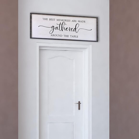 The Best Memories Are Made Gathered Around The Table Wall Decor 32"x12" Large Ru - Picture 6 of 7